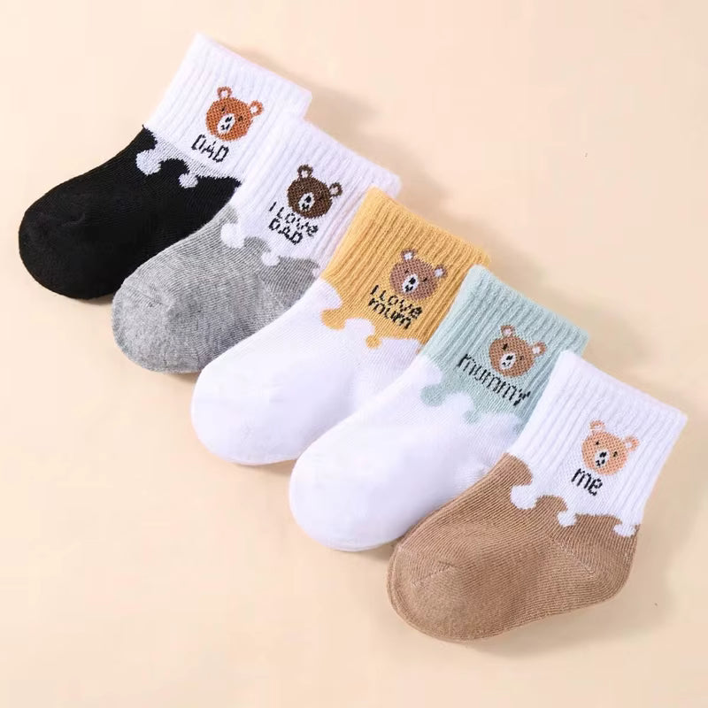 5 Pairs Baby Socks bear